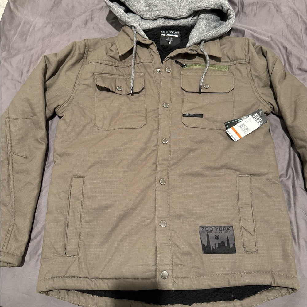 Zoo York Men's Hooded Field Jacket in Olive Green